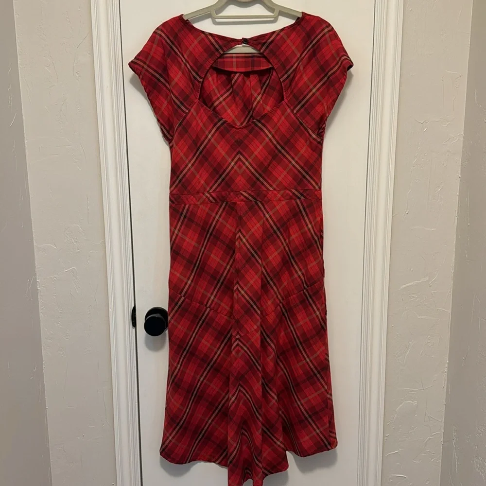 Patagonia Red Plaid Midi Dress - Picture 3 of 3